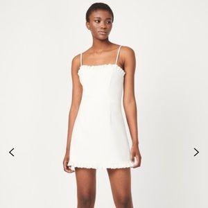 French connection whisper Ruth frill Dress- white